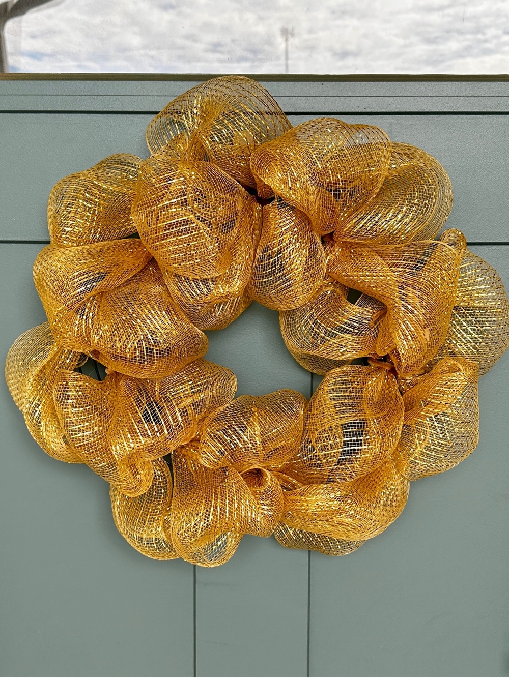 Gold Deco Mesh Wreath Base DIY Front Door Wreath Ready to Decorate